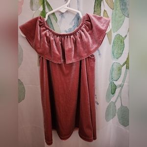 Old Navy baby girl pink velvet swing dress Sz 18-24 mo